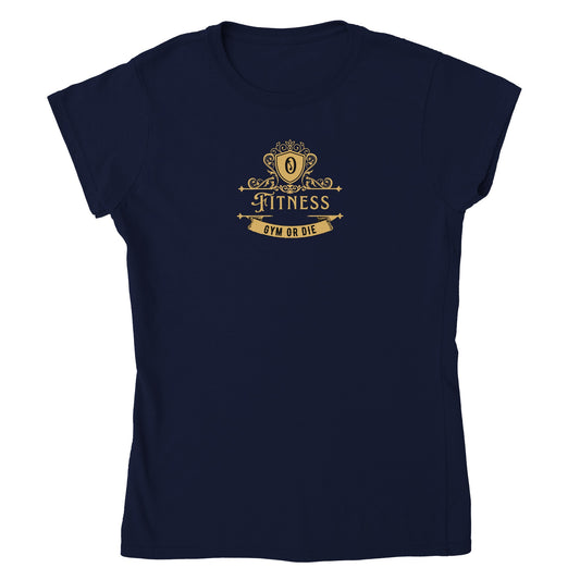 Olympros Fitness Gym or Die T-Shirt Femmes Manches Ultra Courtes
