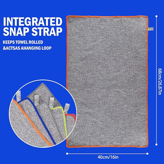 Vnoss Lot de 5 serviettes de sport en microfibre à séchage rapide
