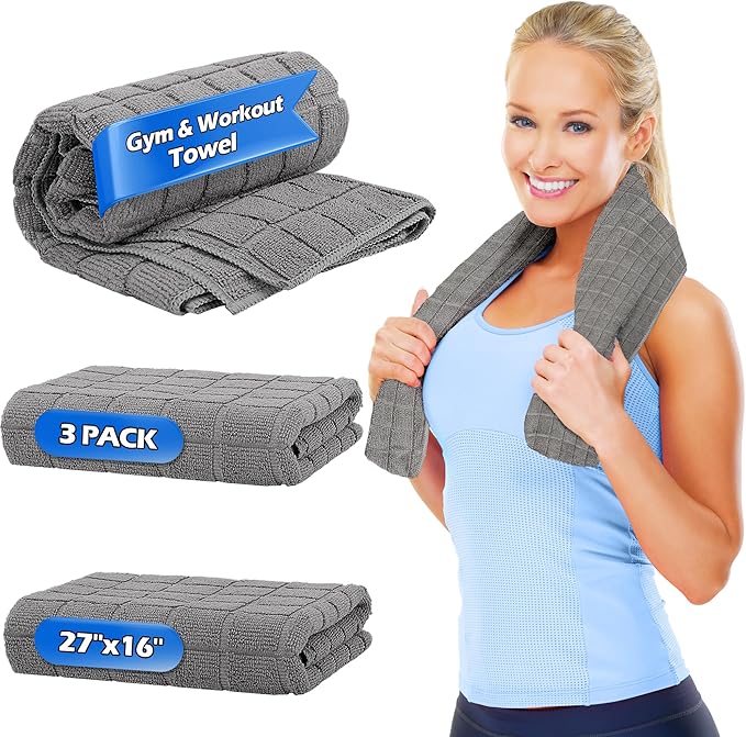 HOMERHYME Lot de 3 serviettes de sport en microfibre