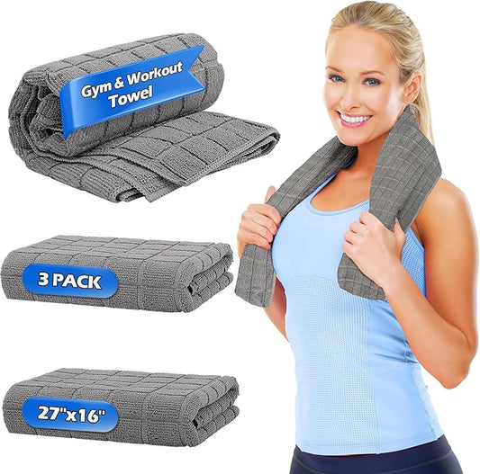 HOMERHYME Set of 3 microfiber sports towels