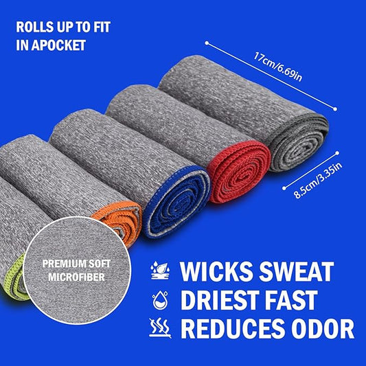 Vnoss 5 Pack Quick Dry Microfiber Sports Towels