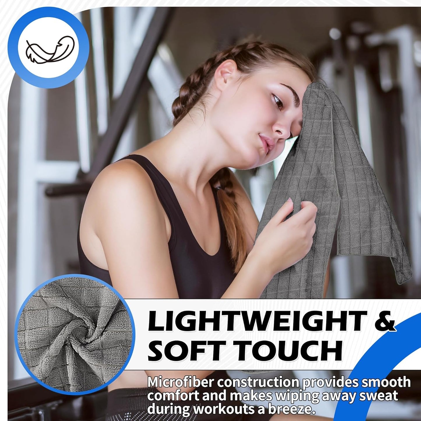 HOMERHYME Lot de 3 serviettes de sport en microfibre