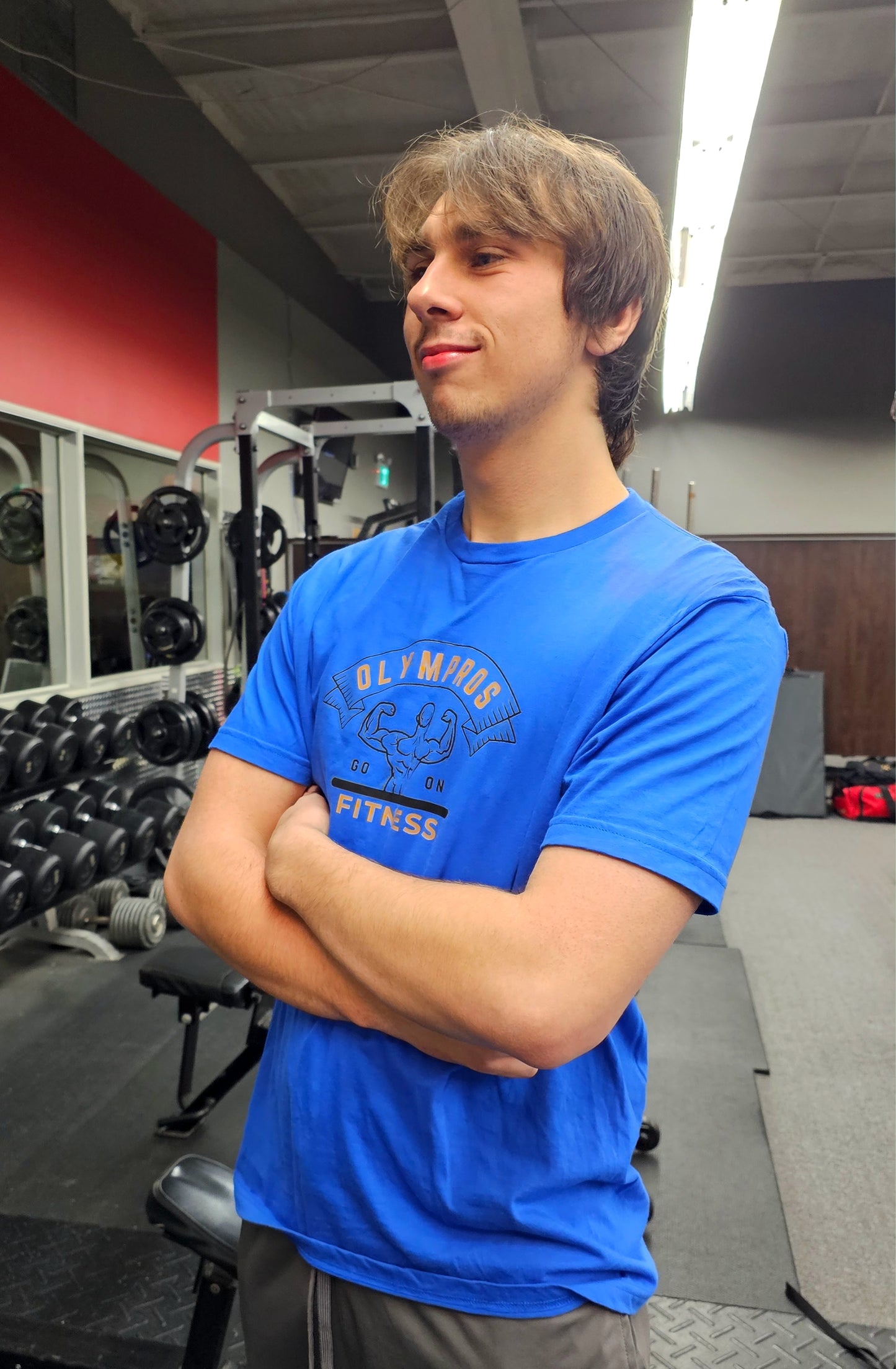 Olympros Fitness Go on Crewneck T-Shirt