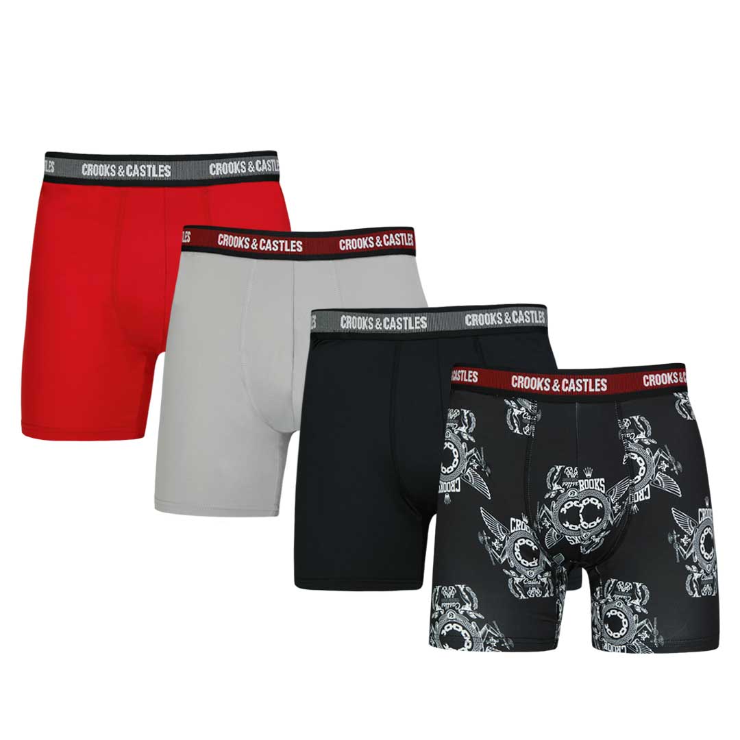 Crooks & Castles - Men's 4 Pack Boxer Brief