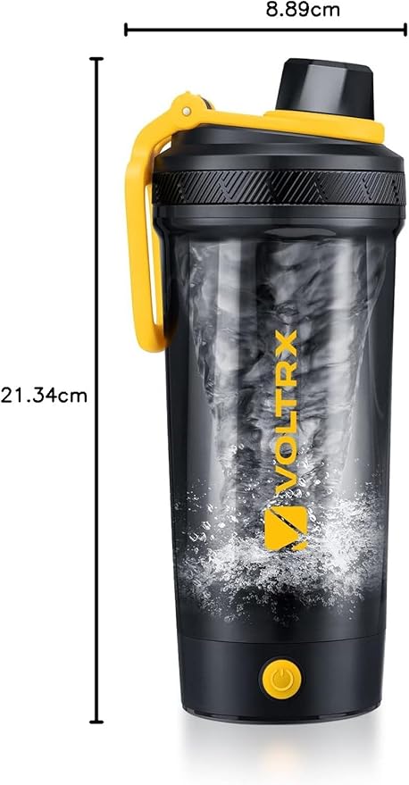 VOLTRX Bouteille shaker, mélangeur électrique rechargeable par USB C, au gallium, sans BPA, fabriquée en Tritan