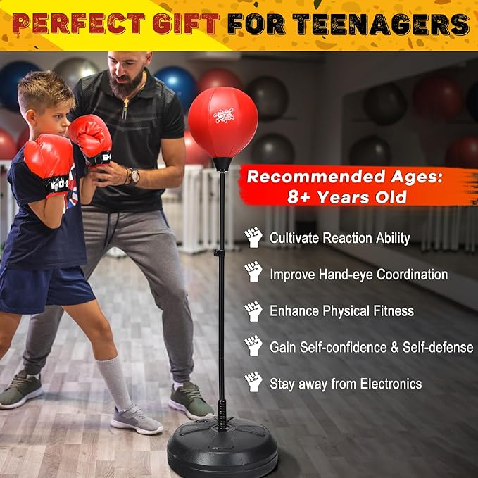 GYMAX Sac de frappe pour adolescents (8ans +)