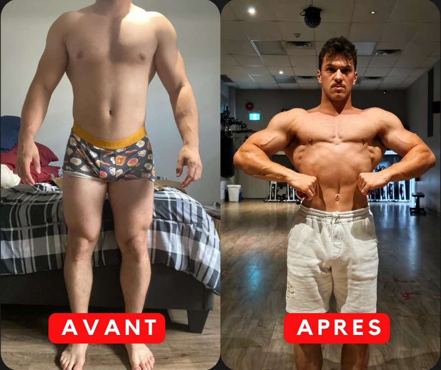 Transformation de Philippe Antoine : photo avant à gauche, photo après à droite