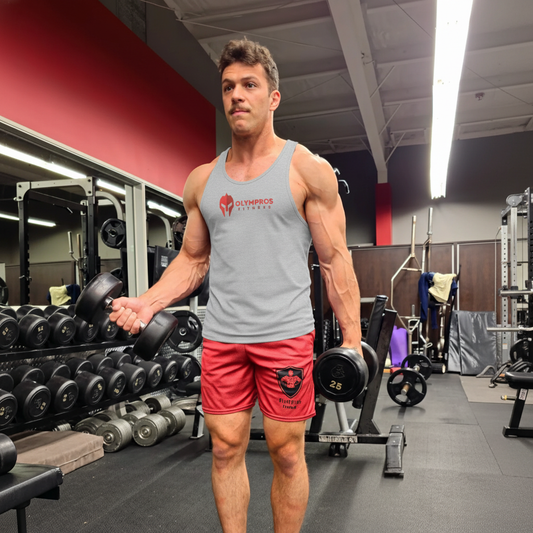 Olympros Fitness Tank Top - Warrior 2.0 Red Logo - Mat The Warrior Signature