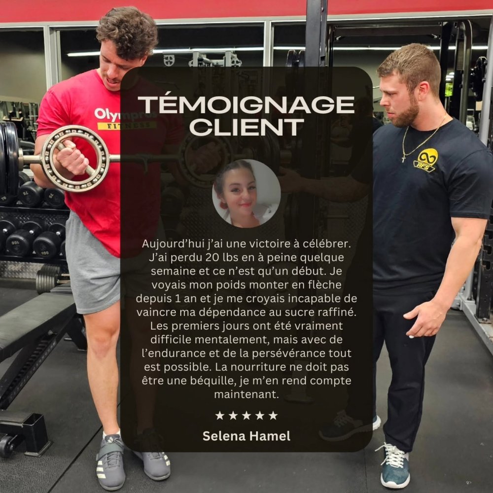 Témoignage client de Selena Hamel, cinq étoiles : elle a perdu 20 lb en quelques semaines et dit que ce n'est qu'un début.